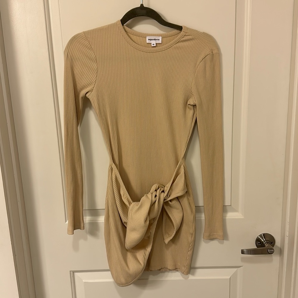 Superdown XS Dana Wrap Mini dress in nude 🪐